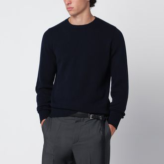 Drumohr Navy blue crew-neck sweater in cashmere