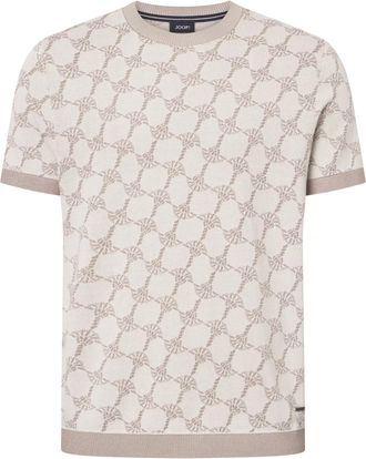 Joop Kurzarmpullover JOOP Ravao, Herren, Gr. 3XL, natural, Strick, Obermaterial: 53% Baumwolle, 47% Viskose, unifarben, Rundhals, Rippb&uuml;ndchen, Pullover Ku