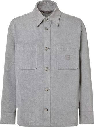 Fendi Go-To Jacket - Heren - Casual Overhemden - Grijs - XL - Katoen - Overhemden