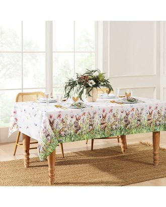 Elrene Bunny Blossom Easter Tablecloth