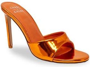 Chase + Chloe by Intouch Footwear Slide Stiletto Sandal in Orange Mirror at Nordstrom Rack, Size 5.5