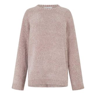 Jack Wills Dames-trui met ronde hals van chenille (Taupe)