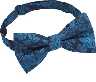 DQT Floral Rose Wedding Pre-Tied Bow Tie for Men - Teal
