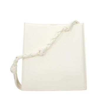 Jil Sander Tangle Umh&auml;ngetasche Damen Leder Wei&szlig;/Eierschale