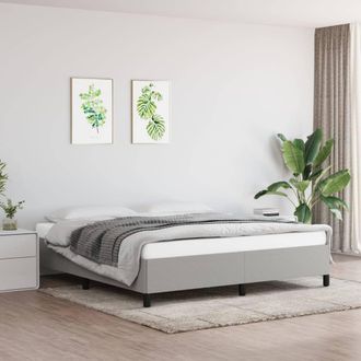 vidaXL Cama Sin Colch&oacute;n Tela Gris Claro 160x200 Cm Vidaxl