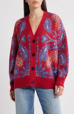 Farm Rio Luang Paisley Cardigan in Red at Nordstrom Rack, Size Small