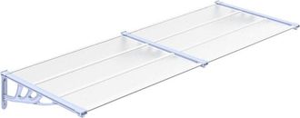 vidaXL Marquesina Puerta Policarbonato Gris Y Transparente 239x90 Cm Vidaxl