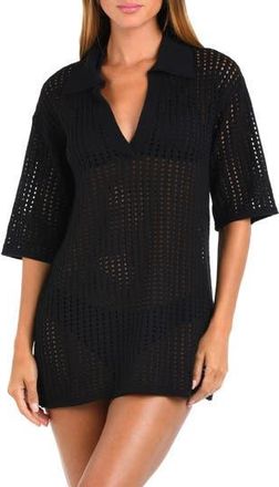Sunshine 79 Resort Open Stitch Cover-Up Tunic in Black at Nordstrom Rack, Size X-Small