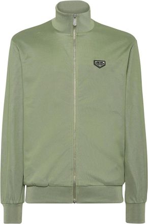 Philipp Plein Jogging Jacket LS Iconic Plein - Heren - Vesten met rits - Groen - S - Katoen - Hoodies & sweatvesten