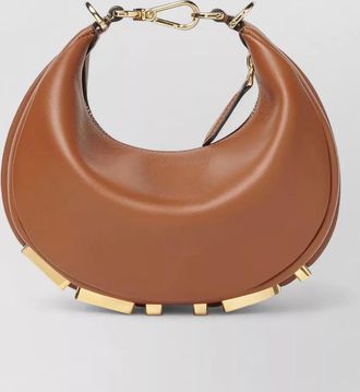 Fendi curved shoulder bag mini fendigraph gold