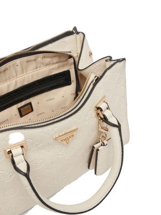 Guess Womens Satchel Bag Off White Logo Polyurethane - Satchel-Bags