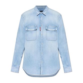 Dsquared2 Regular-Fit Denim Overhemd - Heren - Spijkeroverhemden - Blauw - 3XL - Denim - Overhemden