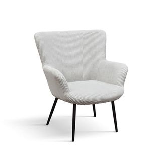 Konte Design Sill&oacute;n de tela efecto terciopelo gris claro y patas antracita