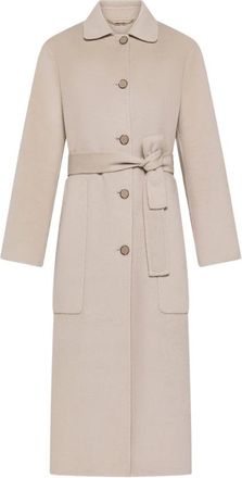 Seventy Cashmiermix mantel met ceintuur - Dames - Jas met riem - Beige - XS - Jassen