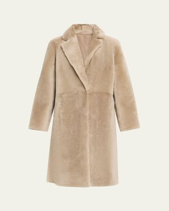 Yves Salomon Ironed Lamb Shearling Coat