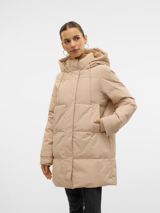 Vero Moda Steppjacke VERO MODA VMLEONIELEA DOWN JACKET NOOS GA, Damen, Gr. L, beige (doeskin), Web, Obermaterial: 100% Polyester, unifarben, Rippb&uuml;ndchen, Jacke