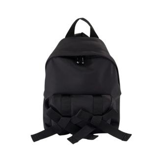 Simone Rocha Backpacks, female, Black, ONE SIZE, Black Nylon Bow Front Backpack