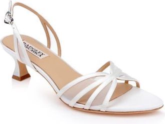 Badgley Mischka Yoana Sandal in White Satin at Nordstrom, Size 6.5