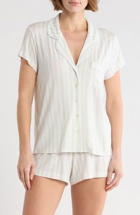 Nordstrom Rack Tranquility Shortie Pajamas in Ivory- Blue Medium Stripe at Nordstrom Rack, Size X-Small