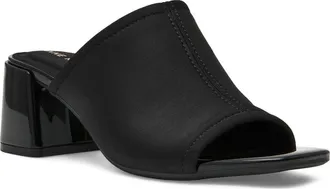 Anne Klein Flutter Slide Sandal in Black Stretch at Nordstrom, Size 6.5