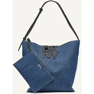 DKNY Nicole Bucket Bag in Denim/black at Nordstrom