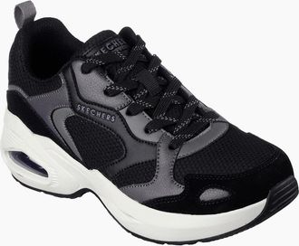 Skechers Womens W Duraleather And Suede Overlay Low Top Trainers Womens - Black - Size: 3.5