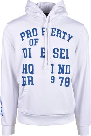 Diesel Katoen Polyester Sweatshirt - Heren - Hoodies - Wit - 2XL - Katoen - Hoodies & sweatvesten