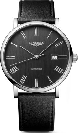 Longines Elegant Collection Grey Dial Leather Strap Mens Watch L4.911.4.71.2