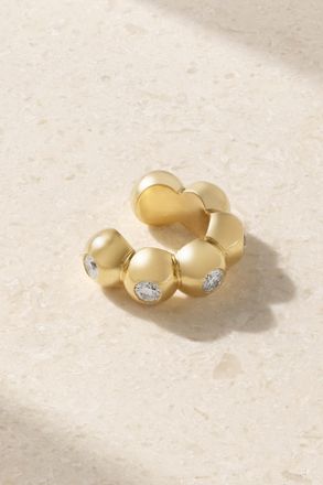 Melissa Kaye Ear Cuff In Oro 18 Carati Con Diamanti Audrey