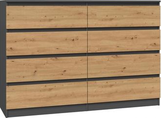 Topeshop Milan - C&oacute;moda Dormitorio 8 Cajones - 138x97x40cm - Mueble Almacenaje - Estilo Moderno