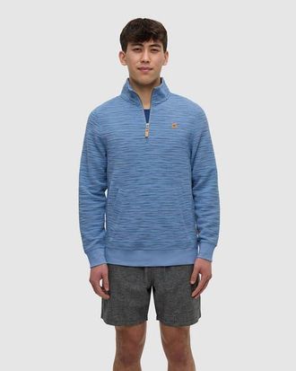 tentree Powell 1/4 Zip in Lakeside/timber Flash Stripe at Nordstrom, Size Xx-Large