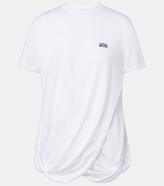 Loewe Camiseta Double L de algod&oacute;n drapeada