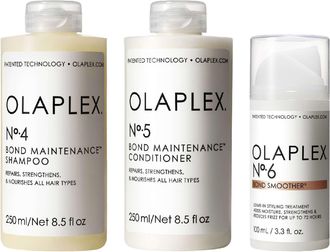 Olaplex Womens Trio: No.4 Bond Maintenance Shampoo 250ml, No.5 Conditioner & No.6 Smoother 100ml - One Size