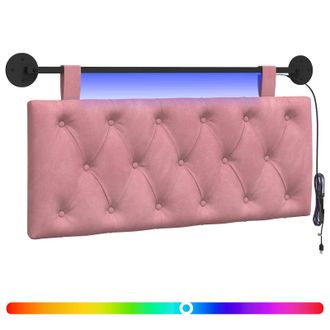 vidaXL Cabecero Colgante Con Luz Led Rosa Terciopelo Vidaxl