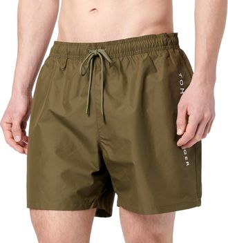 Tommy Hilfiger Mens Medium Drawstring Medium Length Swim Shorts, Green (Army Green), M