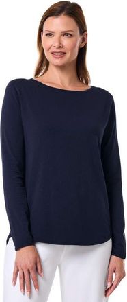 Coolibar Womens Heyday Side Split Long Sleeve Shirt, UPF 50+ Sun Protection in Navy at Nordstrom, Size Xx-Large