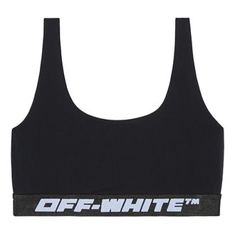 Off-white (WMNS) Off-White Logo Band Sports Bra Top Black OWVO047C99JER0011000