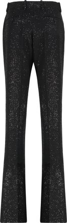 Tom Ford Womens Trousers Tailored Wool-Crepe Black Flared