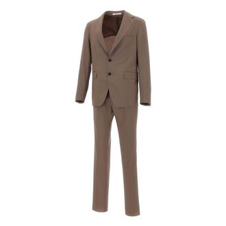 Tagliatore Single Breasted Suits, male, Brown, Size: 2XL Tagliatore Dresses Brown