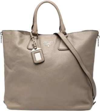 Prada Pre-owned Satchel - Dames - Vintage Shopper - Beige - ONE Size - Leer - Vintage