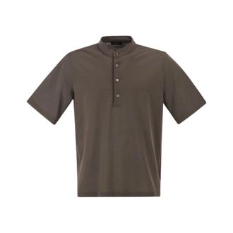 Herno Camisa Polo de Crep&eacute; Jersey - Tops - Hombre - Marr&oacute;n - L