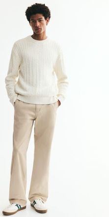 H&M Relaxed-fit Cotton Chinos in Light Beige at Nordstrom, Size 40