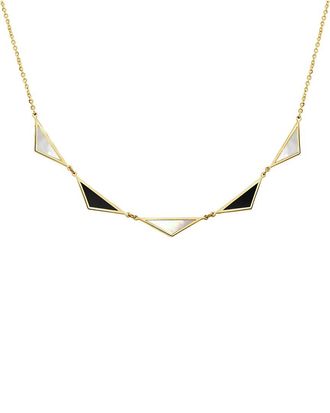 Italian Gold, Inc 14K Gemstone 5 Station Triangle Necklace