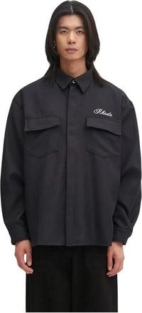 Rhude Boxy Werkshirt - Heren - Zomerjassen - Zwart - M - Polyester - Jassen