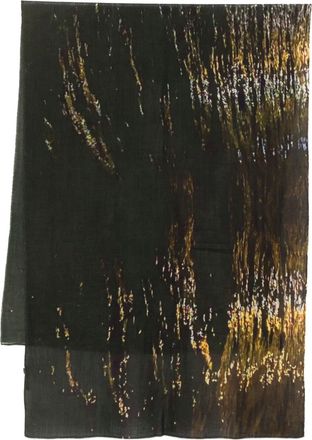 Yavi Sciarpa con stampa astratta - Marrone