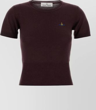 Vivienne Westwood merino wool ribbed short-sleeve round-neck sweater