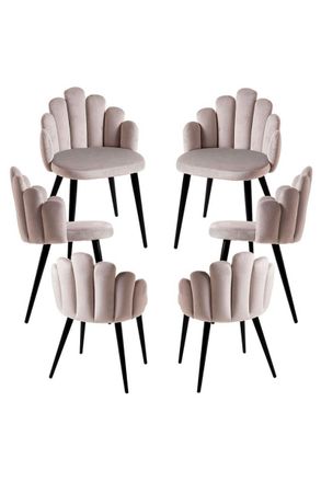 Regalos Miguel Regalos Miguel - Packs Sillas Comedor - Pack 6 Sillas Hand Patas Negras Terciopelo - Gris