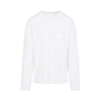 Christophe Lemaire White Cotton Long-Sleeve T-Shirt With Minimalist Design