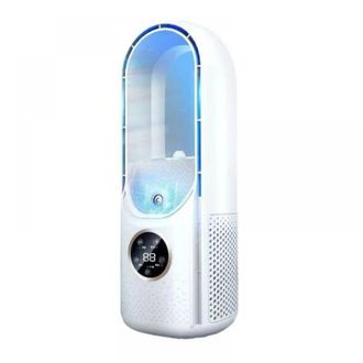OEM Ventilador El&eacute;ctrico Port&aacute;til Sin Aspas, 6 Velocidades, Con Funci&oacute;n De Aire Acondicionado, Temporizador, Silencioso, Color Blanco