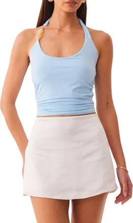SNDYS Lexie Twist Beaded Halter Neck Tank in Baby Blue at Nordstrom, Size X-Large